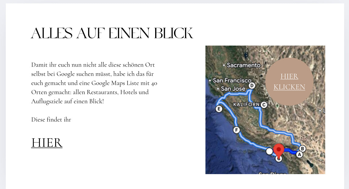 Kalifornien mit Kind Reiseroute