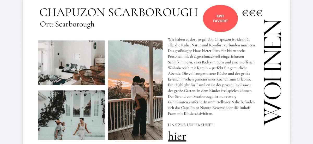 Südafrika (Kapregion) mit Kind Travel Guide digital – stilvolle, familienfreundliche Reise mit Kindern