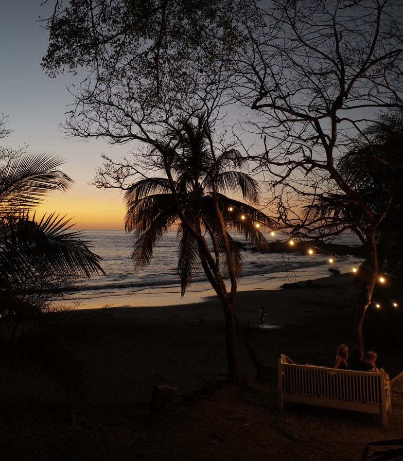 Sunset view at La Luna Restaurant in Playa Pelada